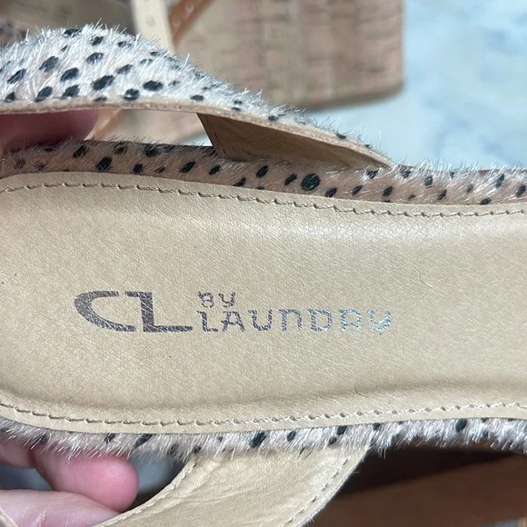 Cheetah print cork Wedge shoes Size 8.5 - Picture 7 of 7